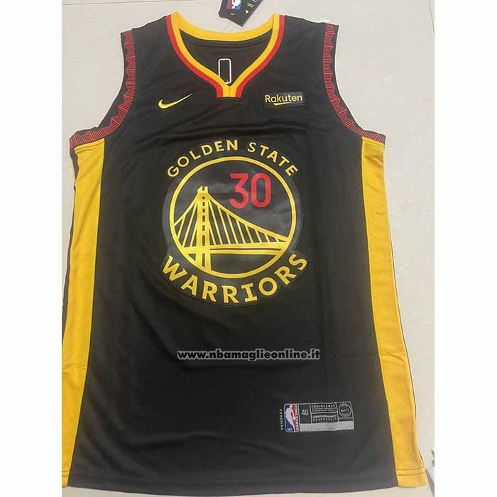 Maglia Golden State Warriors Stephen Curry No 30 Citta 2023-24 Blu